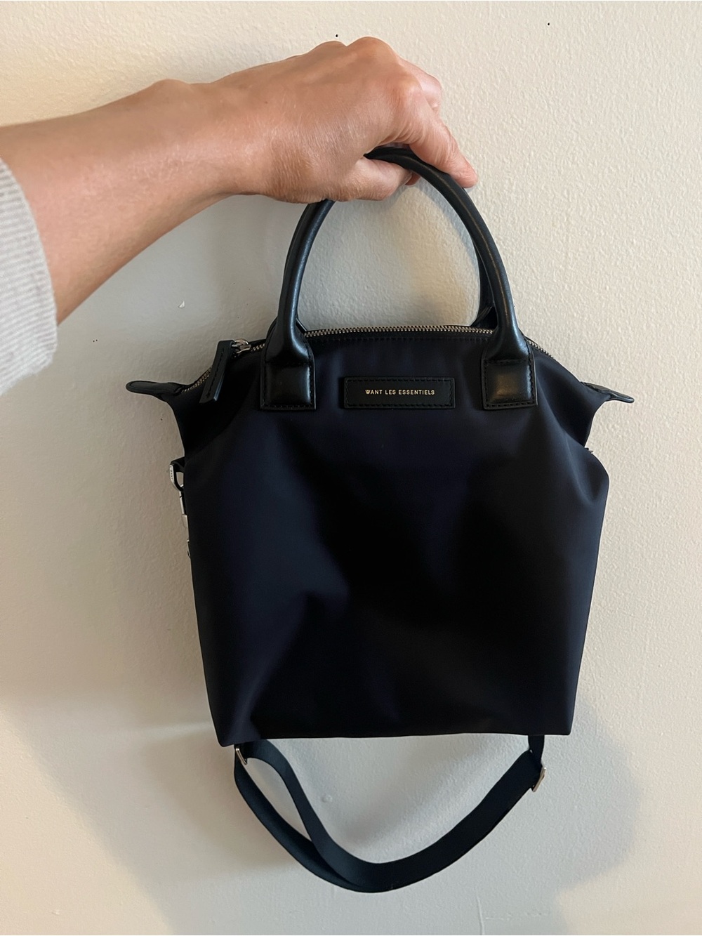 WANT Les Essentiels Black Nylon Shoulder Tote with Top Handles - Picture 4 of 11